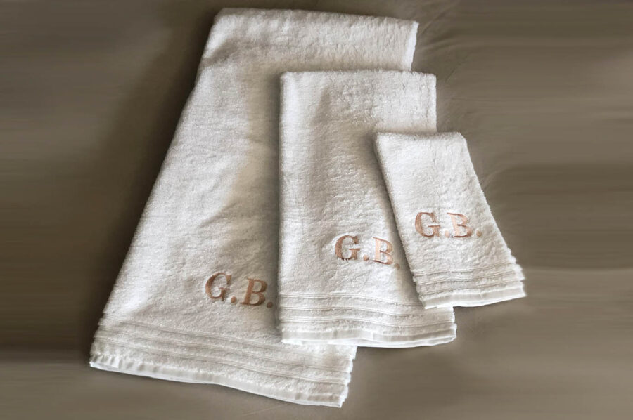 Tris Asciugamano - 3 Righe Bianco Personalizzato