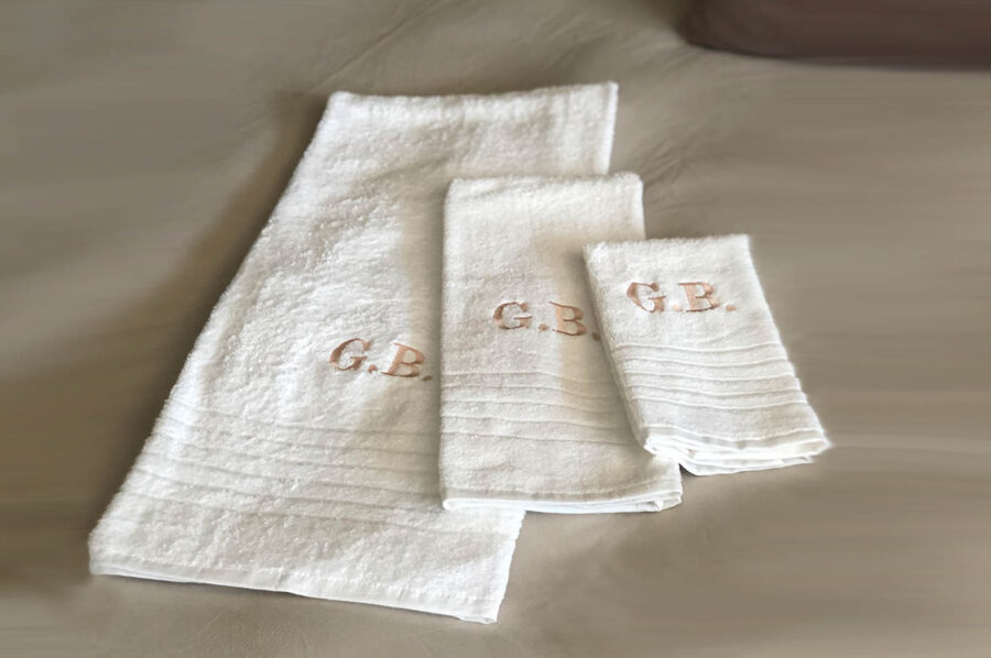 Tris Asciugamano - 5 Righe Bianco Personalizzato