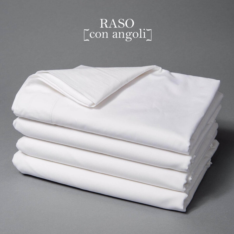 Lenzuolo Bianco Raso con angoli