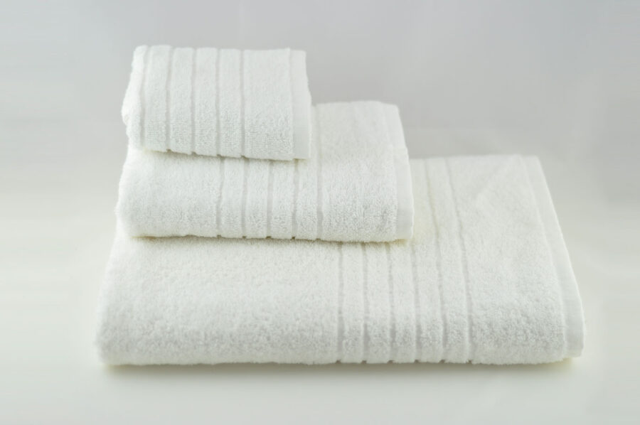 Tris Asciugamano - bianco 5 righe